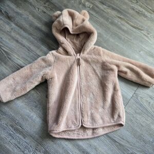 9M Girls Pink Fleece Hooded Jacket with Ears